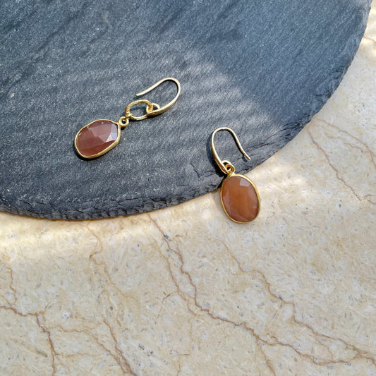 Coffee Moonstone Earring