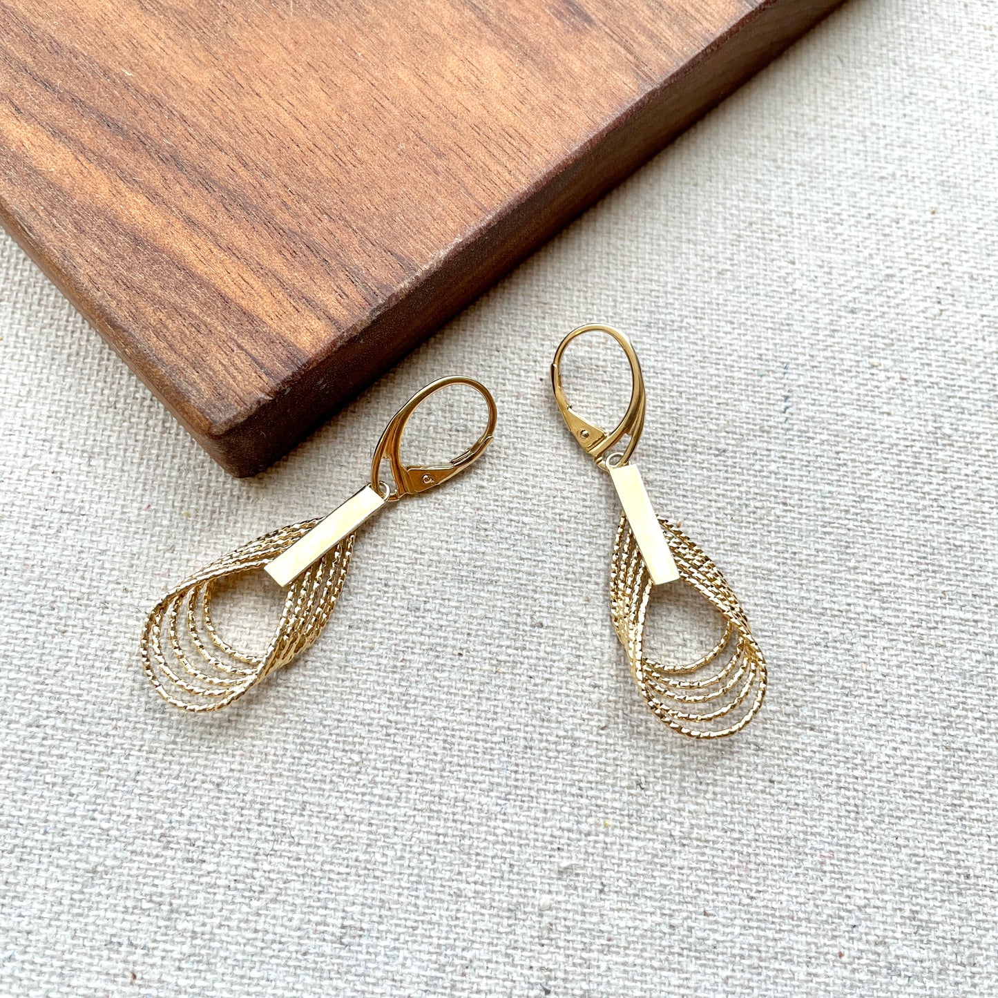 Gold-plated Italian Sterling Silver Tear Drop Earring