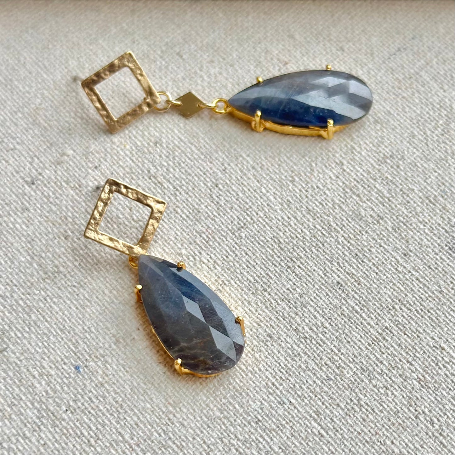 Sapphire Prong Set Gold-plated Earring