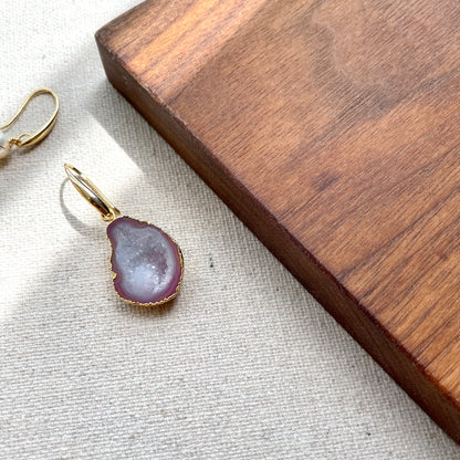 Agate And Freshwater Pearl Gold-plated Earring