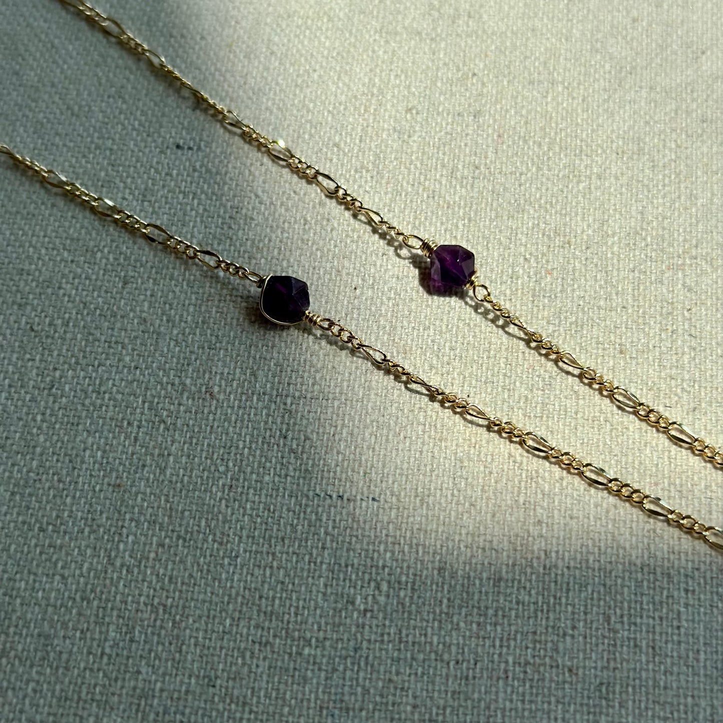 Super Seven And Amethyst Long Gold-plated Necklace