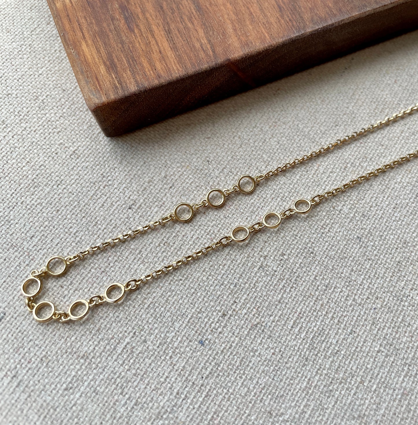 Gold-plated Italian Sterling Silver Mixed Circle Necklace