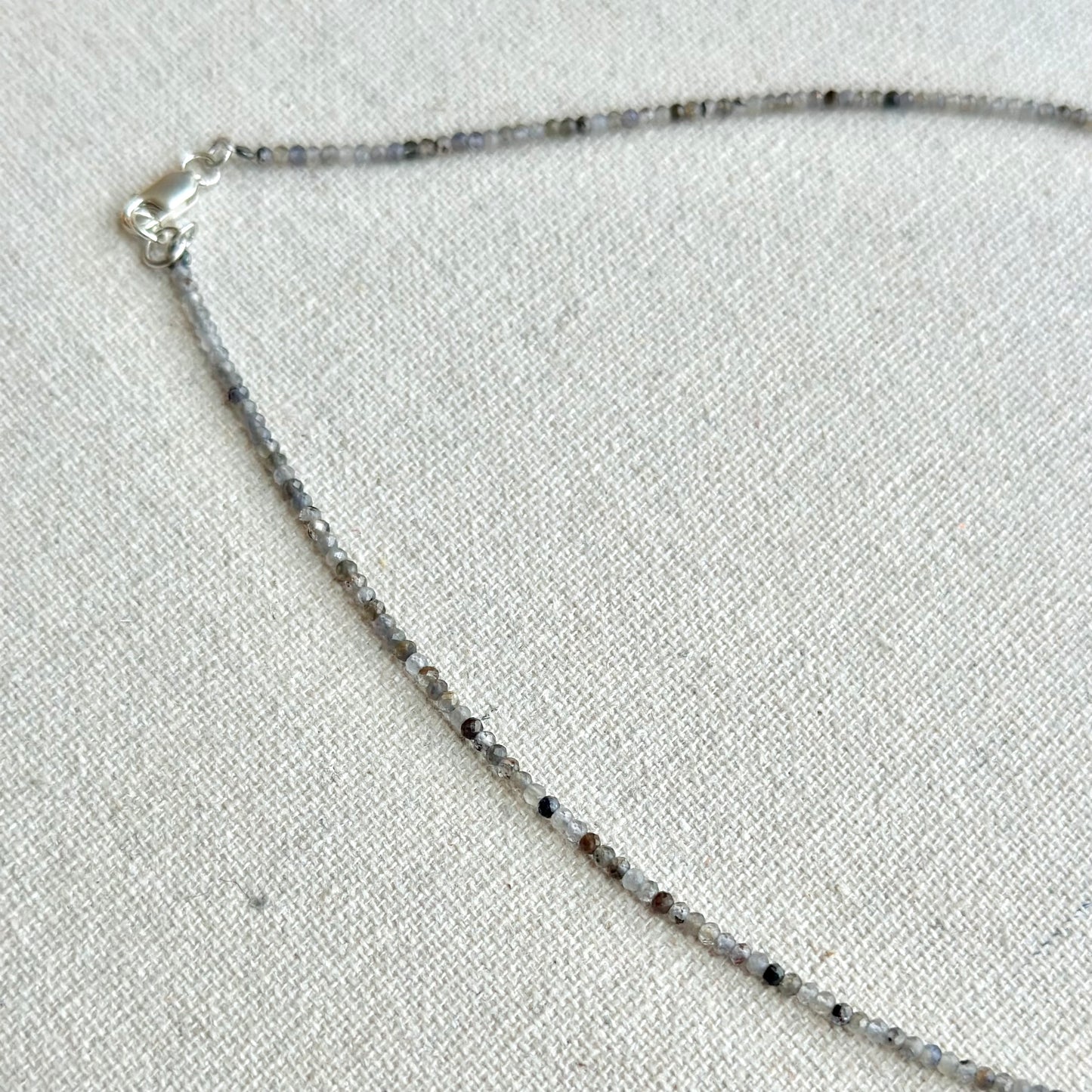 Beryl And Black Rutilated Quartz Beaded Choker Necklace