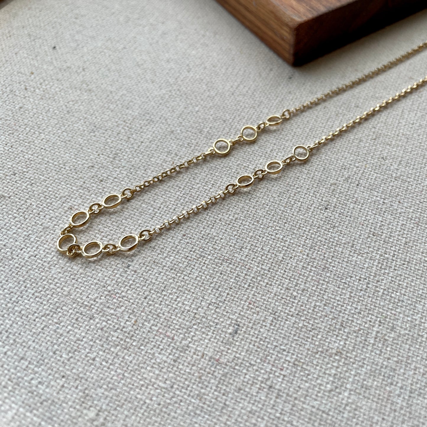 Gold-plated Italian Sterling Silver Mixed Circle Necklace