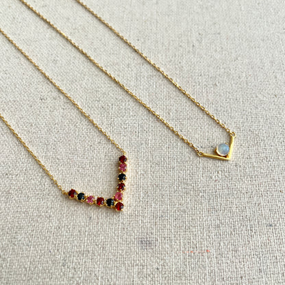 Opal V-shaped Gold-plated Necklace