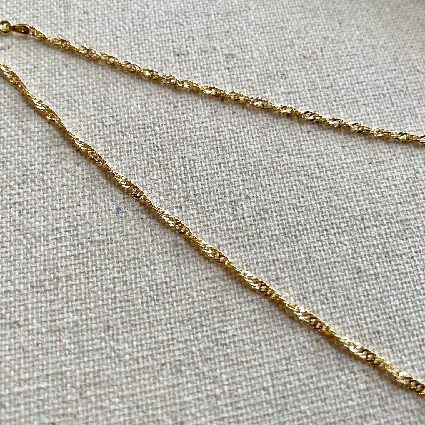 Gold-plated Italian Sterling Silver Twisted Chain Choker Necklace