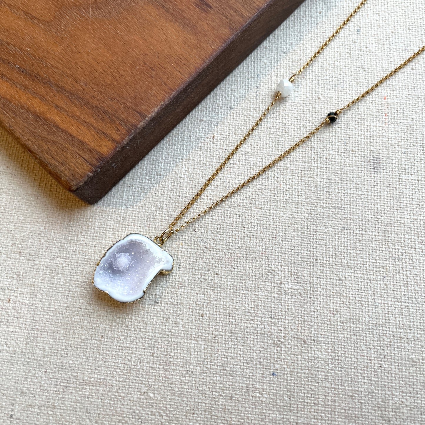 Agate And Moonstone 14k Gold-filled Necklace