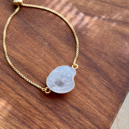 White Agate Adjustable Bracelet