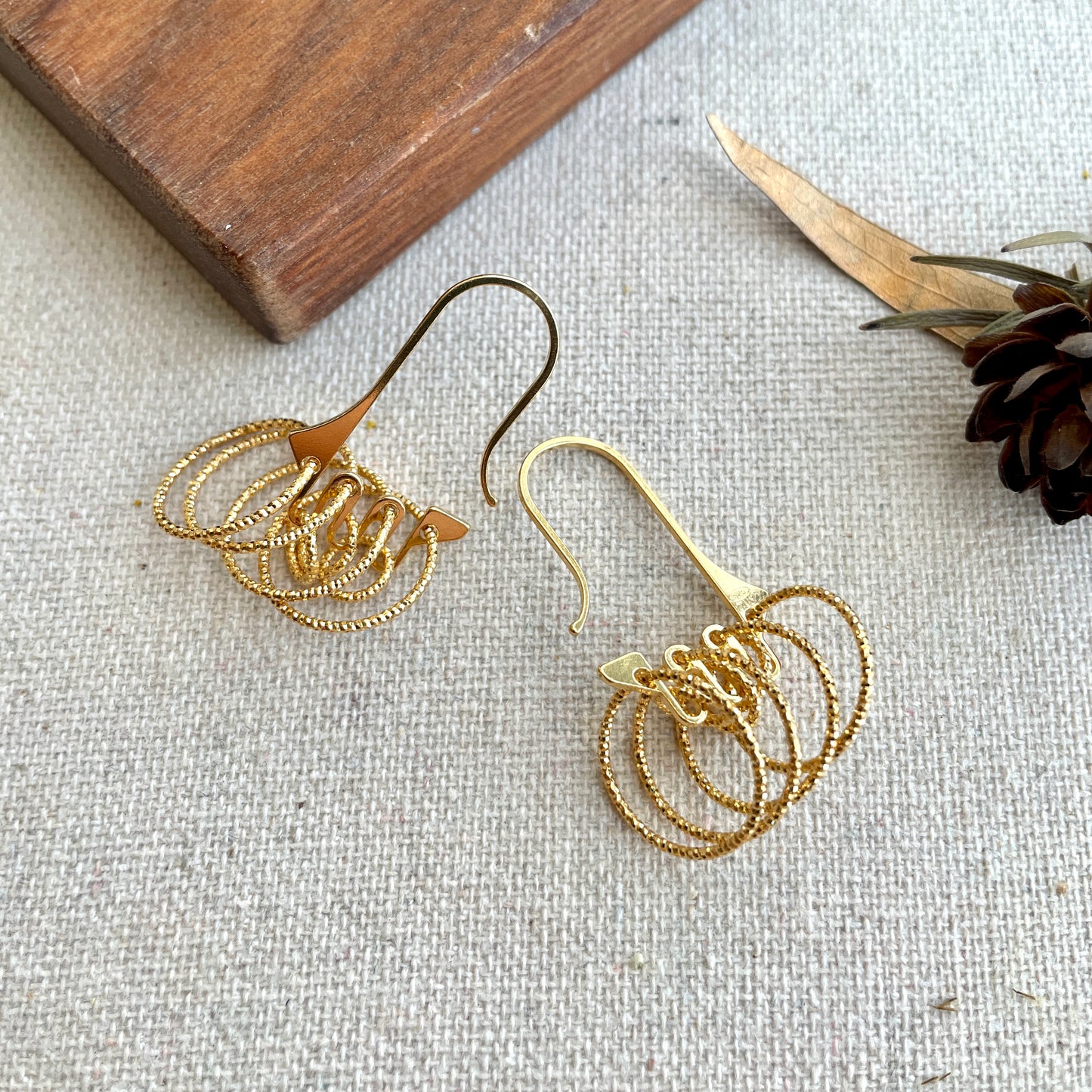 Gold-plated Italian Sterling Silver Hoop Earring