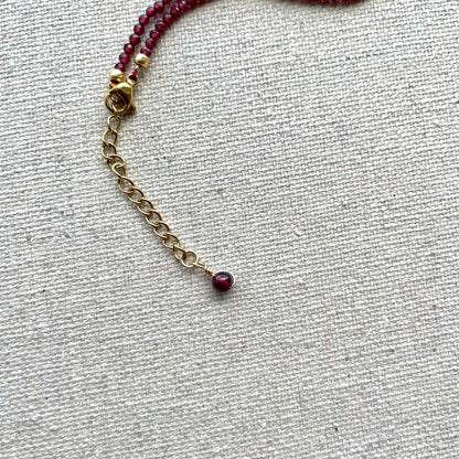 Ruby Zoisite And Garnet Beaded Necklace