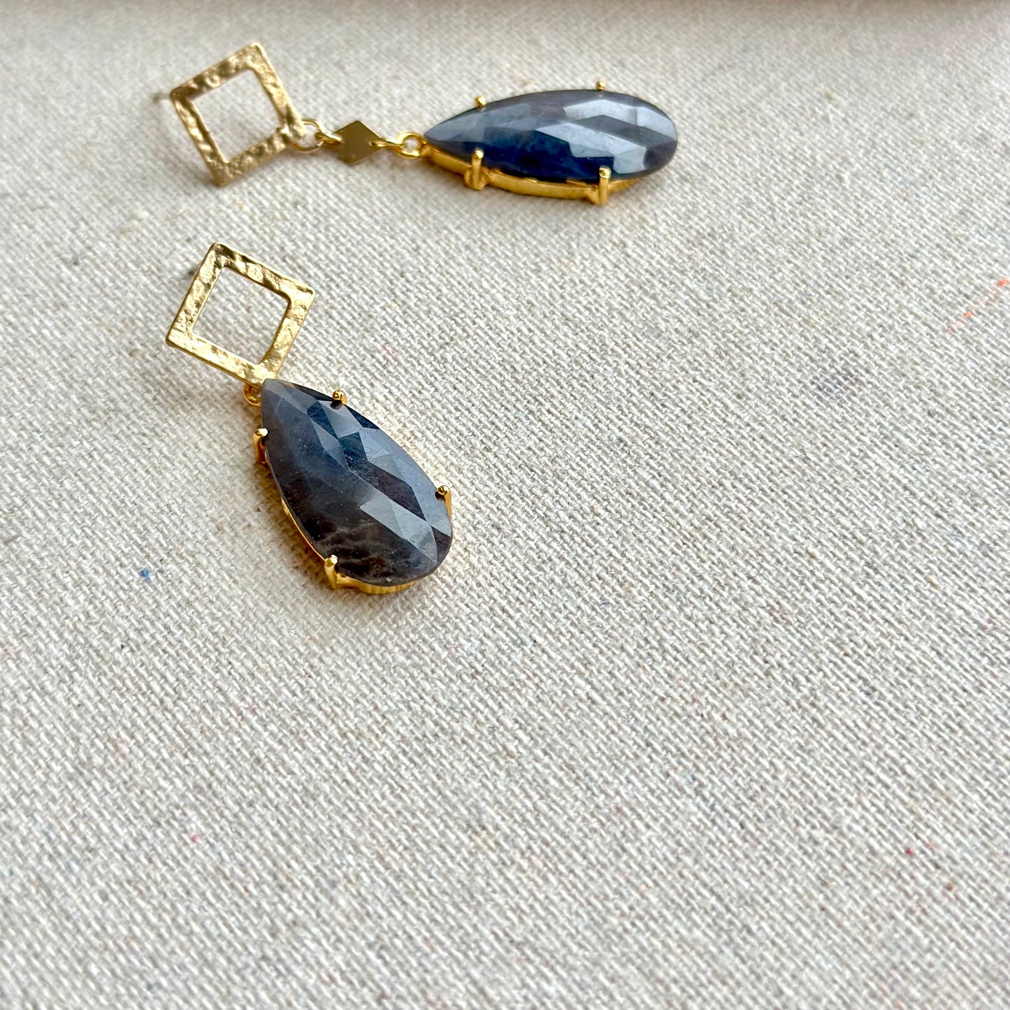 Sapphire Prong Set Gold-plated Earring