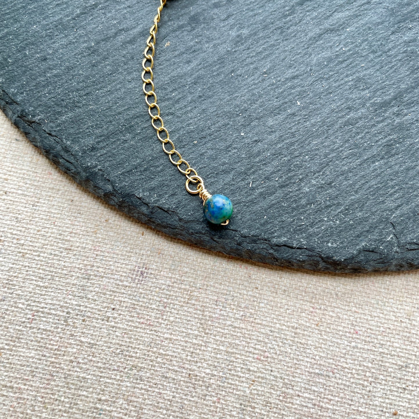 Green Agate And Malachite Gold-plated Necklace