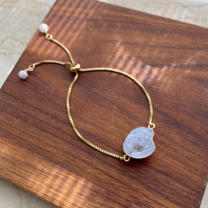 White Agate Adjustable Bracelet