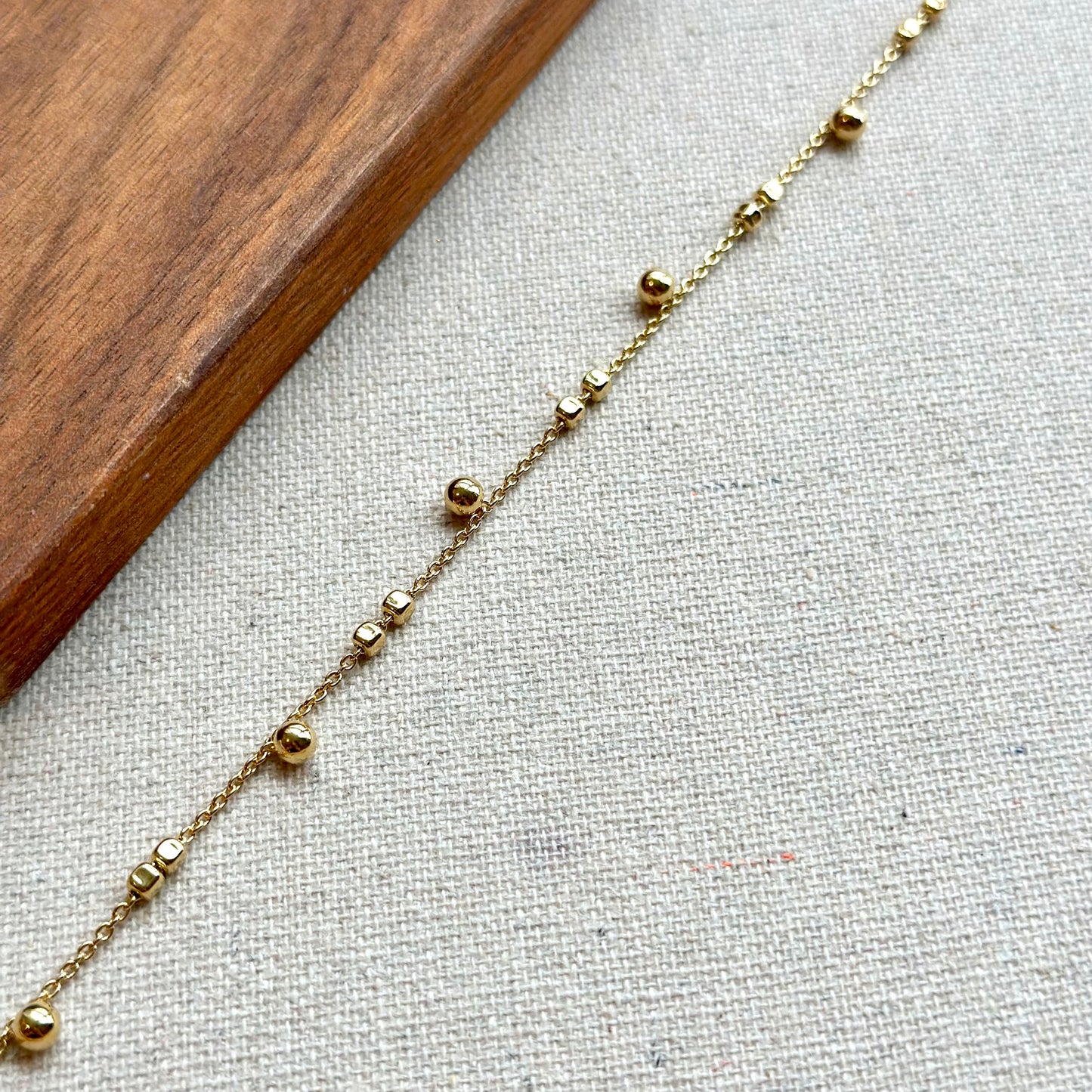 Cubed Mixed Dots Dangling Gold-plated Italian Sterling Silver Choker Necklace