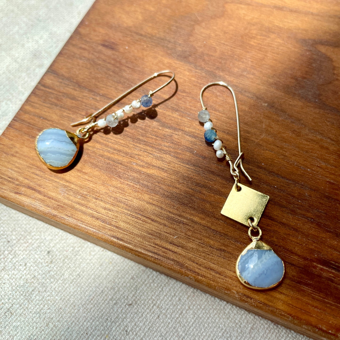 blue lace agate earring 