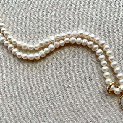 Moonstone And Freshwater Pearl Beaded Necklace