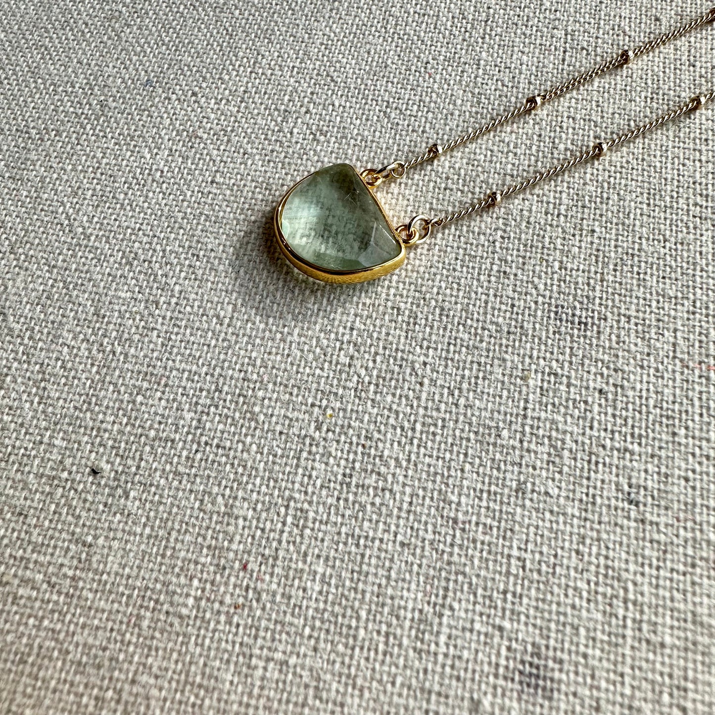 Green Fluorite And Malachite Gold-plated Necklace