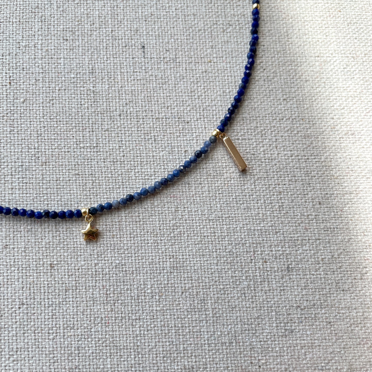 Lapis Mixed Sodalite And Freshwater Pearl Beaded Choker Necklace