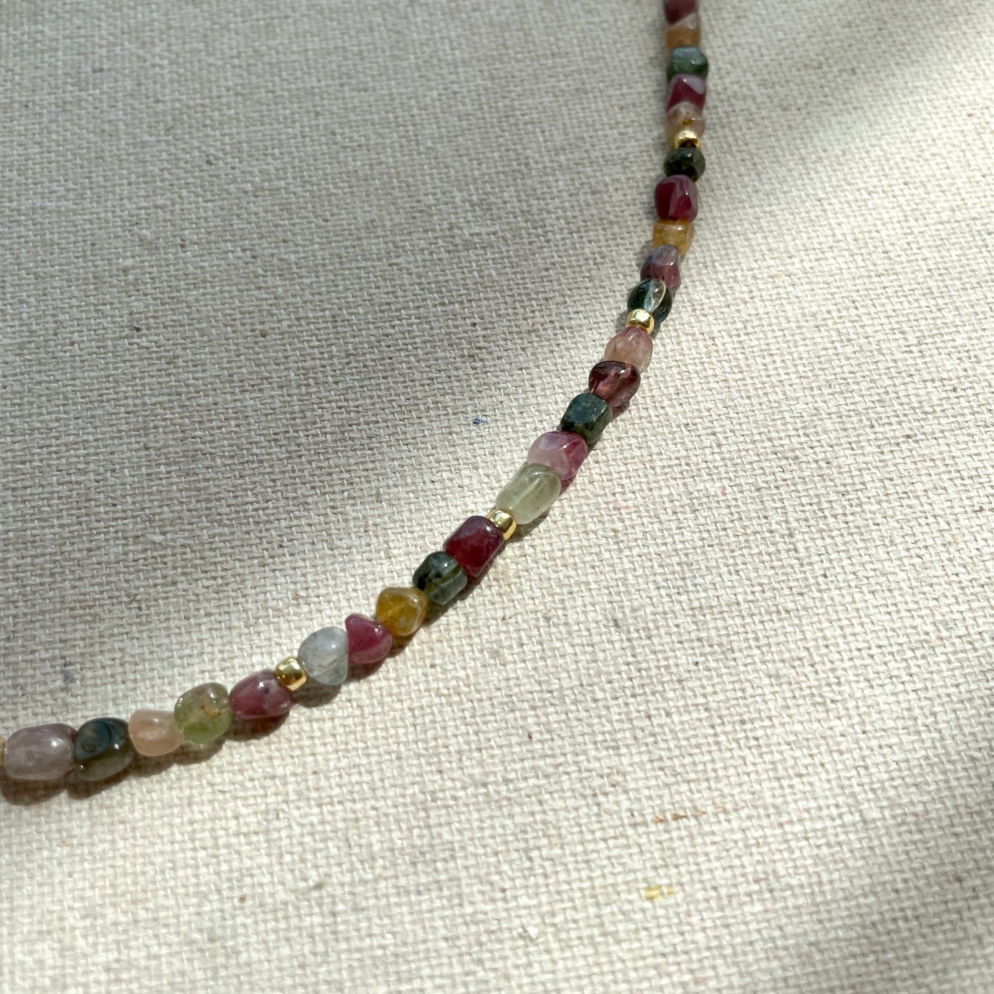 Tourmaline And Baroque Pearl Beaded Choker Necklace