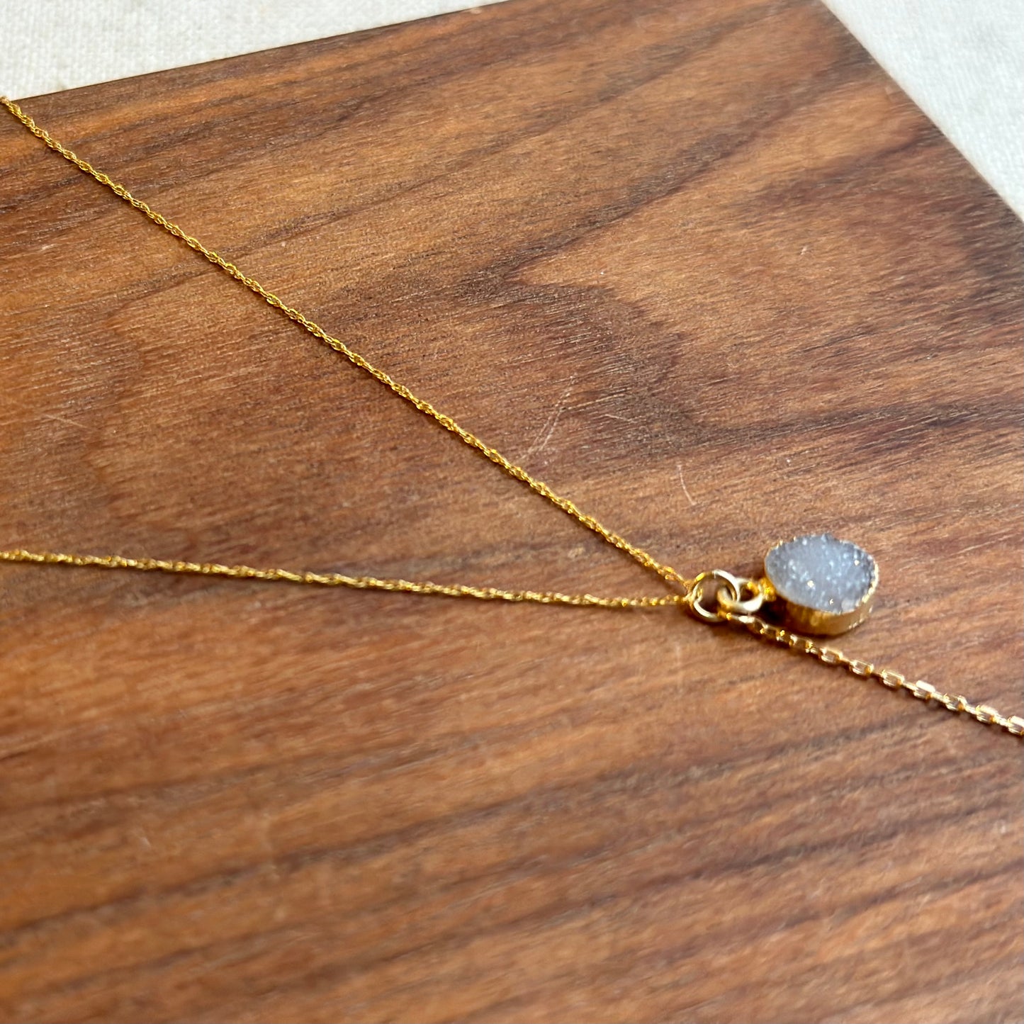 Druzy Stone Y-shaped 14k Gold-filled Necklace