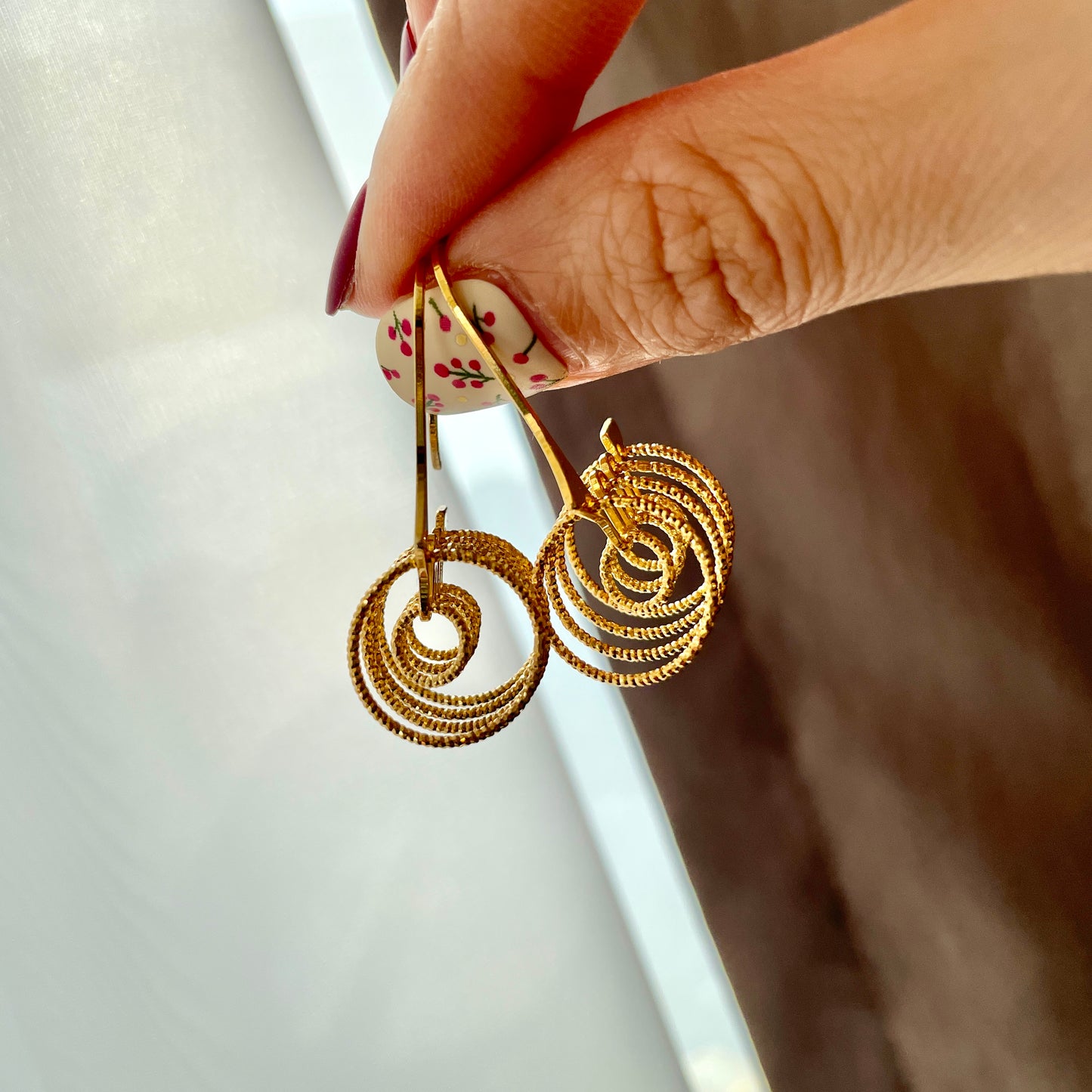 Gold-plated Italian Sterling Silver Hoop Earring