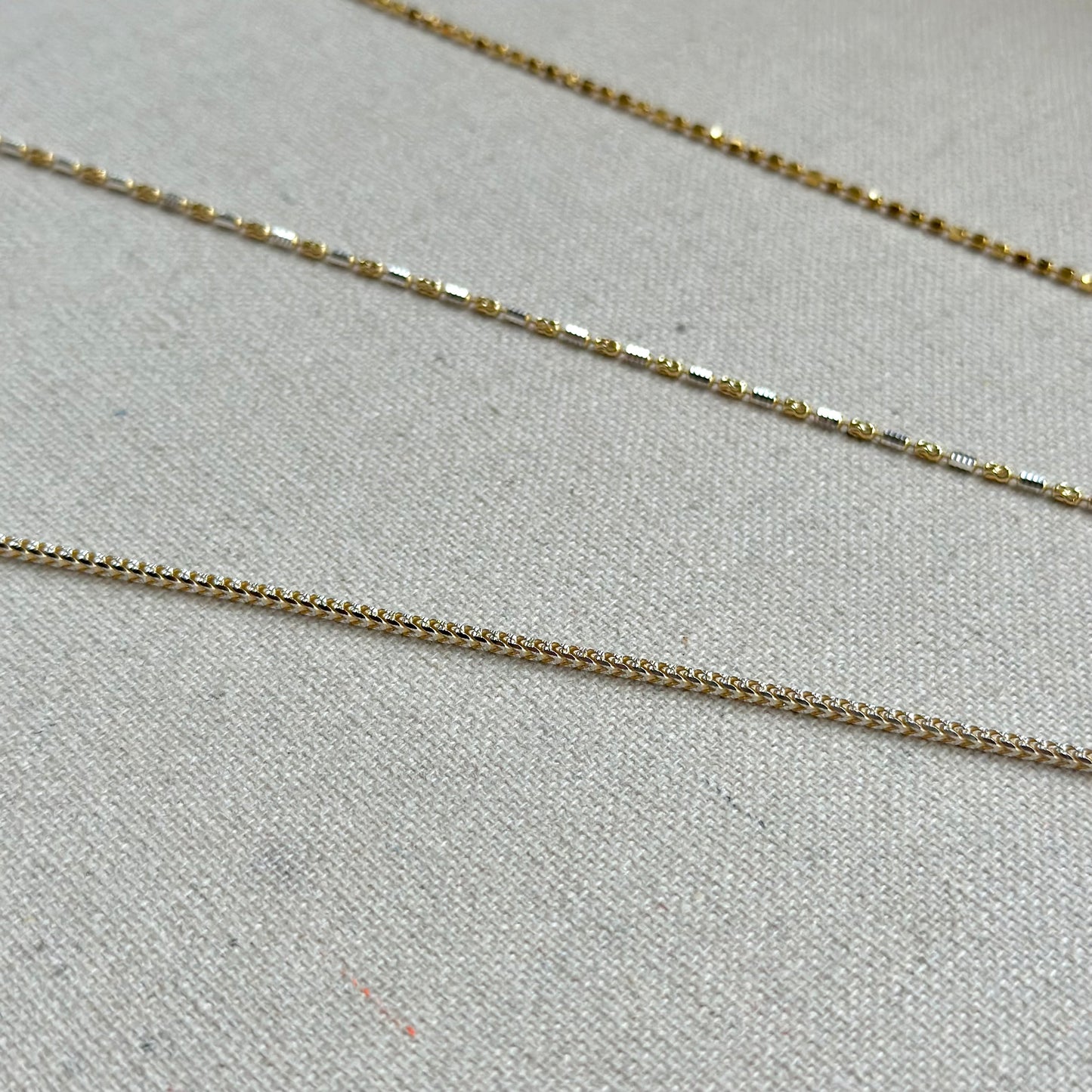 Two Tone Bone Chain Gold-plated Italian Sterling Silver Necklace