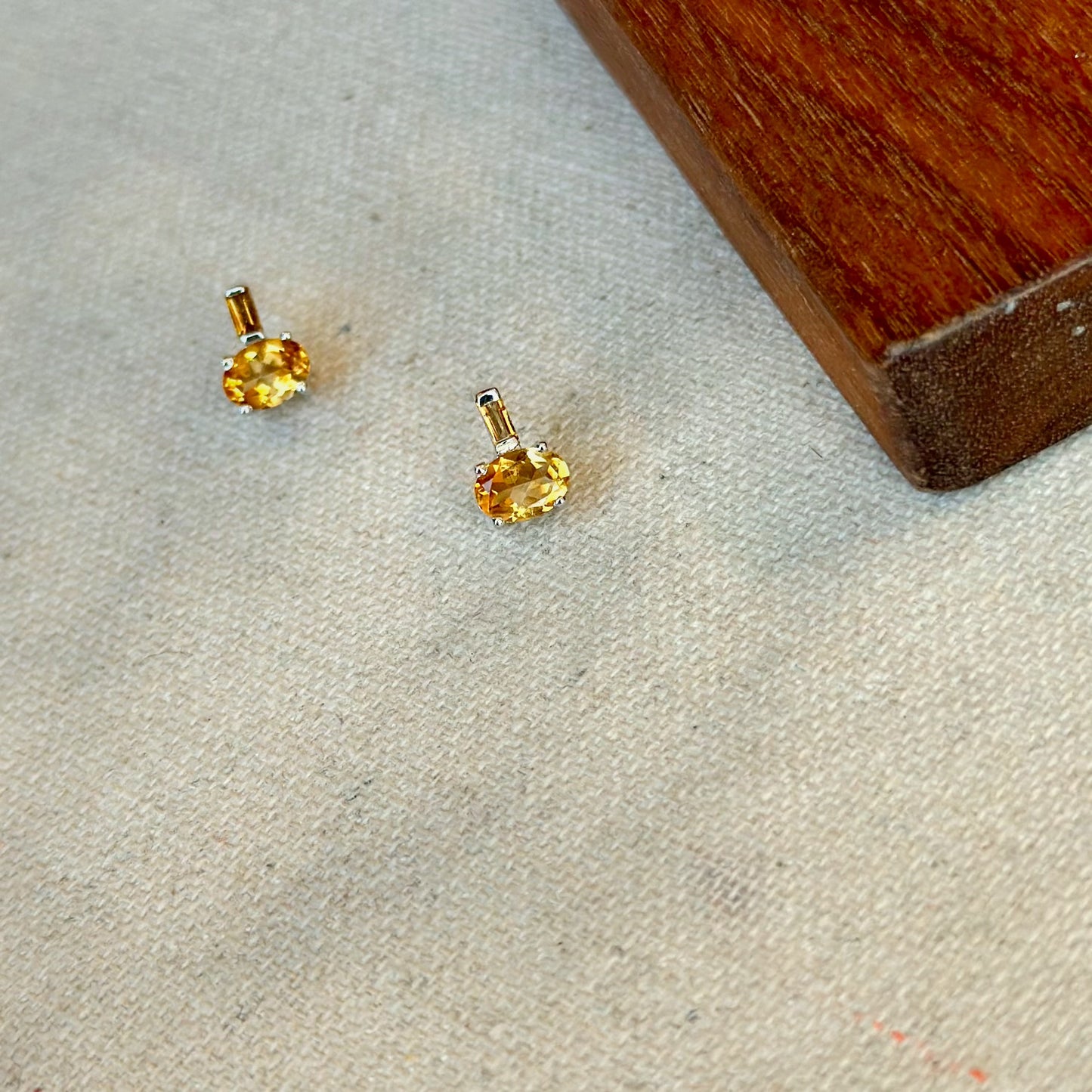 Citrine Sterling Silver Ear Stud