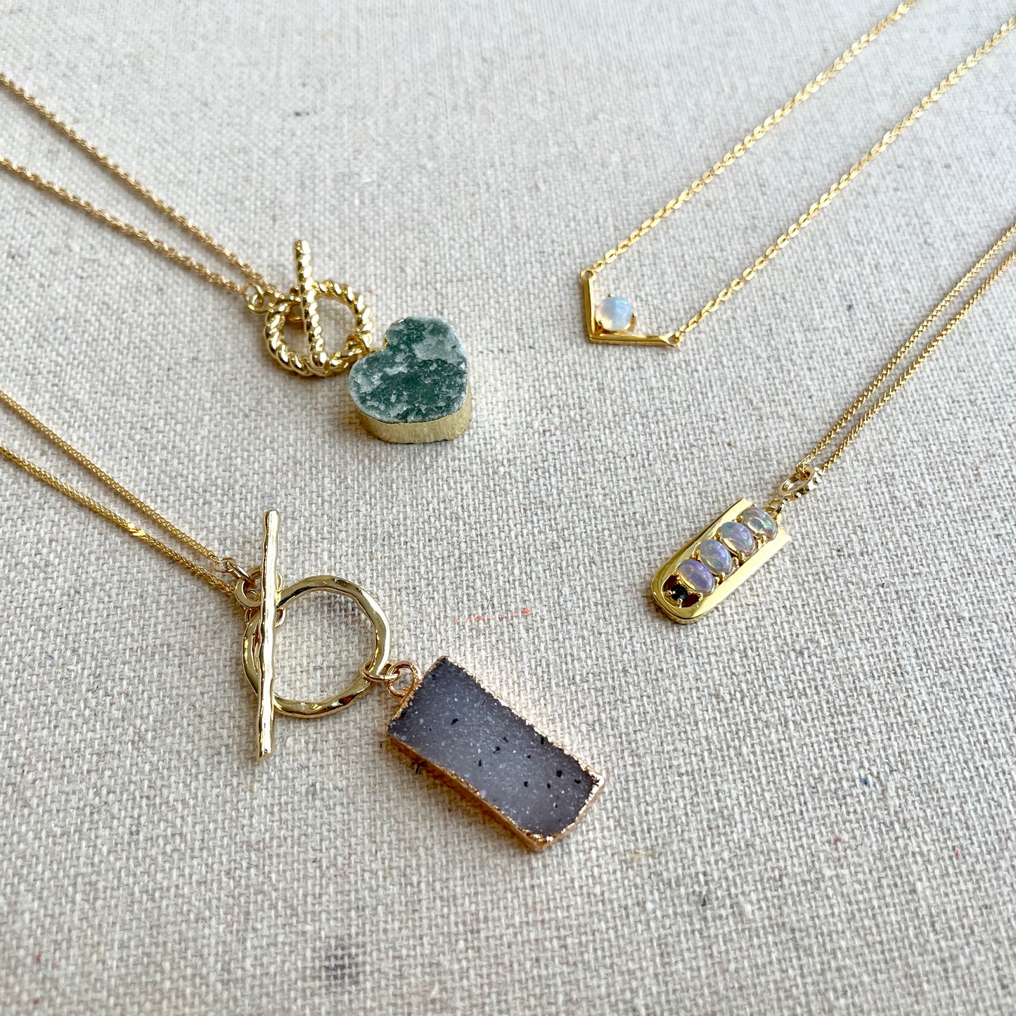 Opal And Tourmaline 14k Gold-filled Necklace