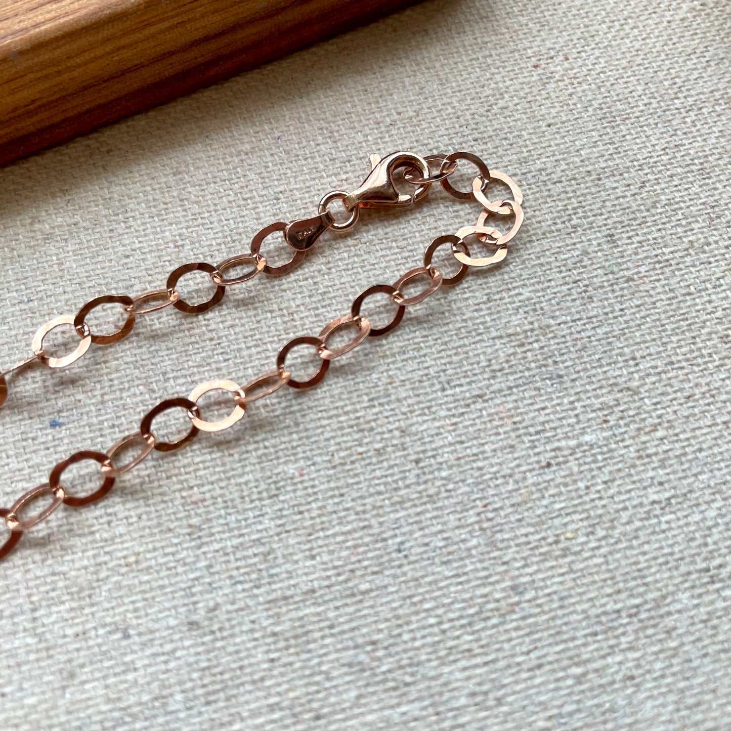 Rose Gold-plated Italian Sterling Silver Chain Necklace