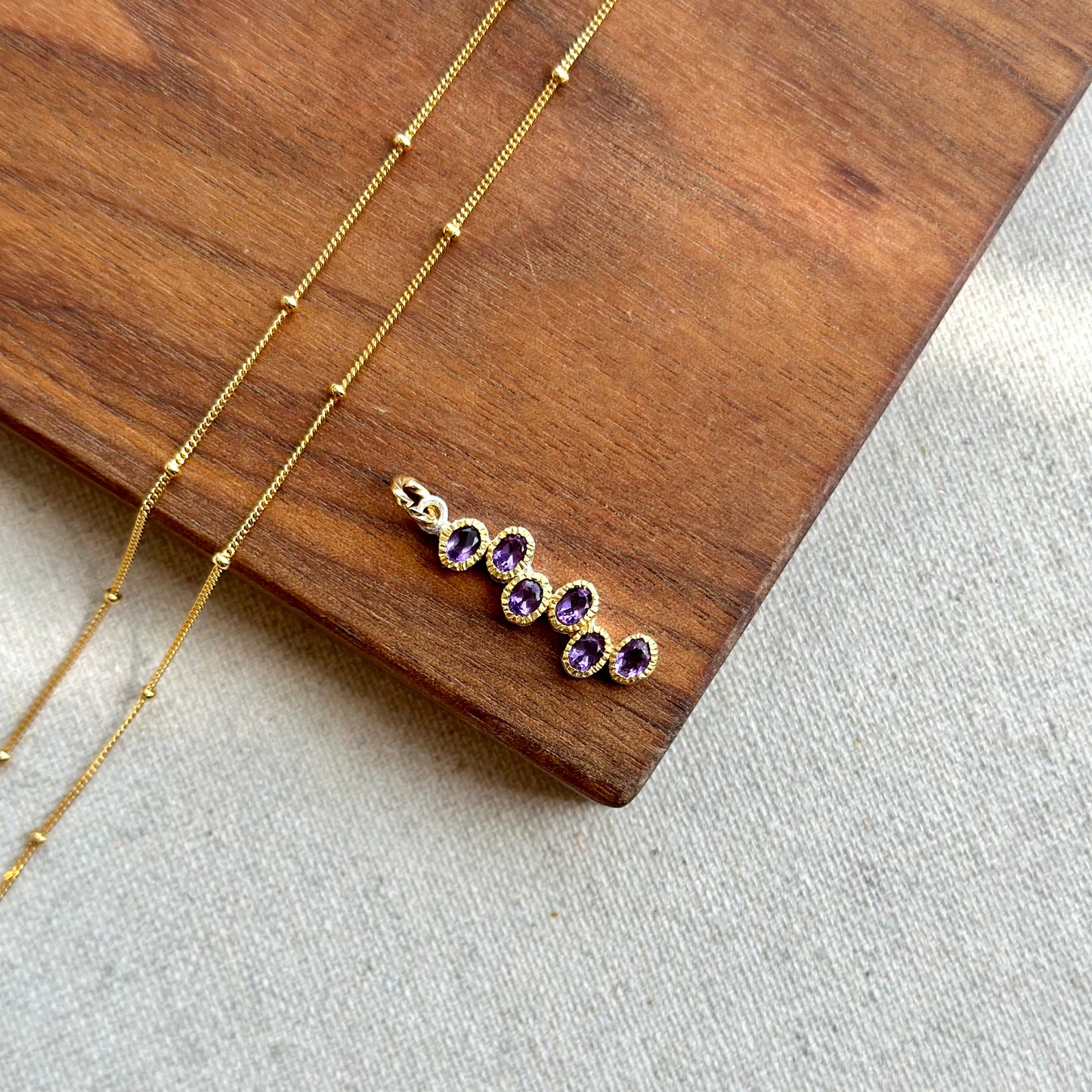 Amethyst Two Tone Gold-plated Sterling Silver Necklace